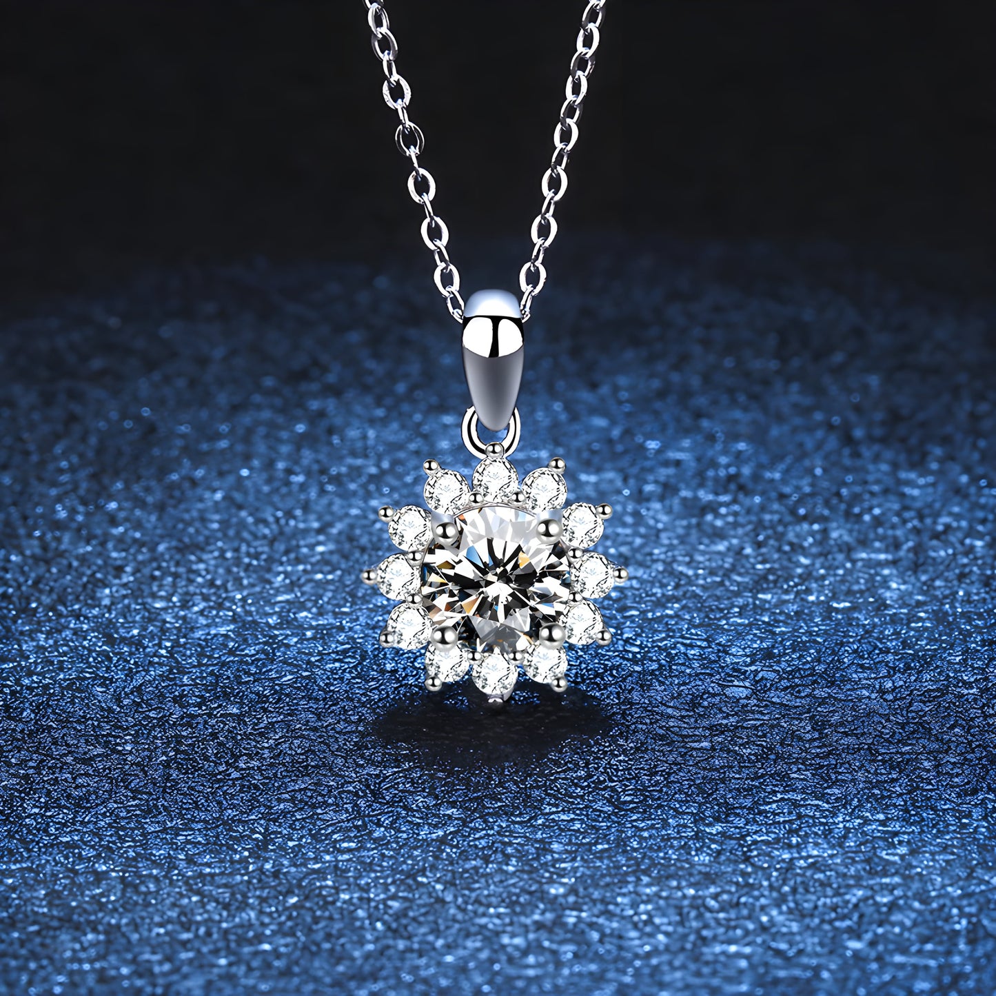 S925 Sterling Silver 1 Carat Moissanite Sunflower Necklace - Exuding Timeless Elegance, Perfect for Birthdays, Valentine'S Day, and Christmas Celebrations