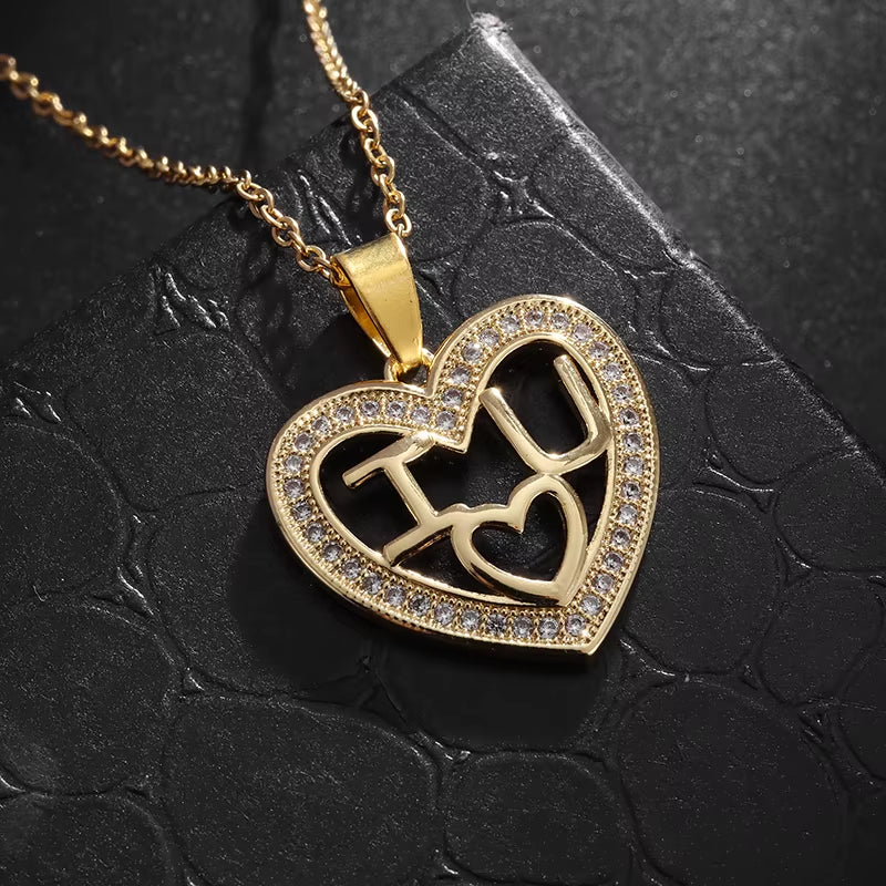 Fashion Magnetic Folding Heart Necklace for Women Cute 4 Heart Clover Necklace Female Jewelry Gift