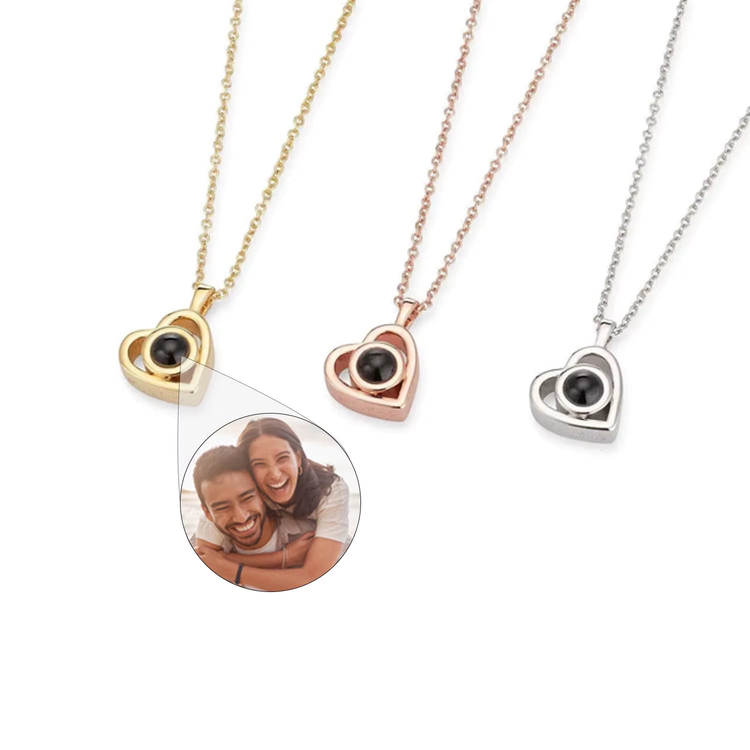 Photo Projection Necklace with Eternal Rose Box • Couples Gifts • Gift for Girlfriend • Valentines Day Gift for Women Girlfriend