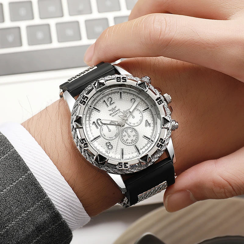 Fashion Sports Style Silicone Men'S Watch Casual Wrist Watch