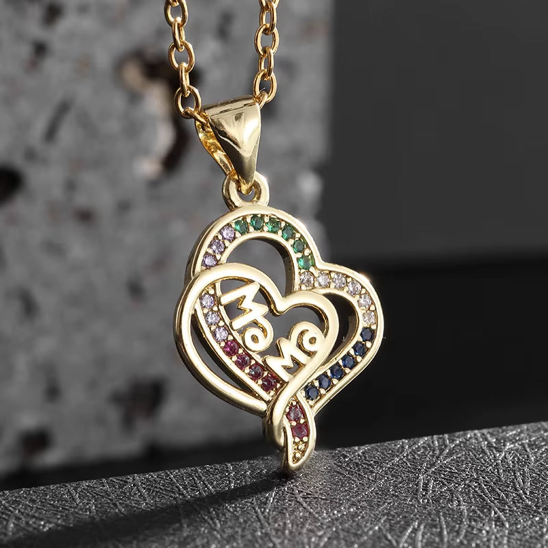 Fashion Magnetic Folding Heart Necklace for Women Cute 4 Heart Clover Necklace Female Jewelry Gift